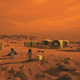 Artistic conception of a crewed mission to Mars.